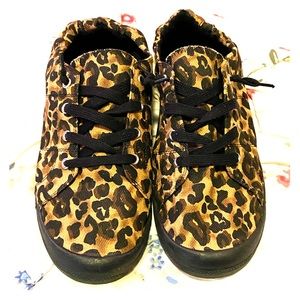 Leopard Ruched Sneakers